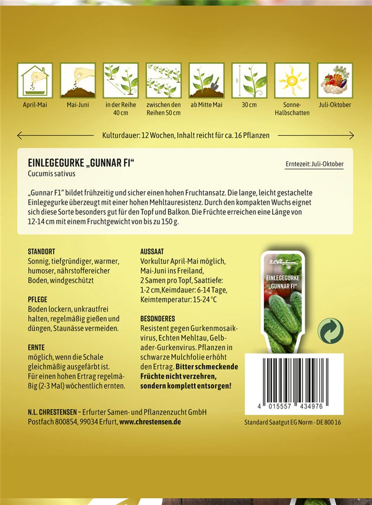 Gurkensamen 'Gunnar F1'