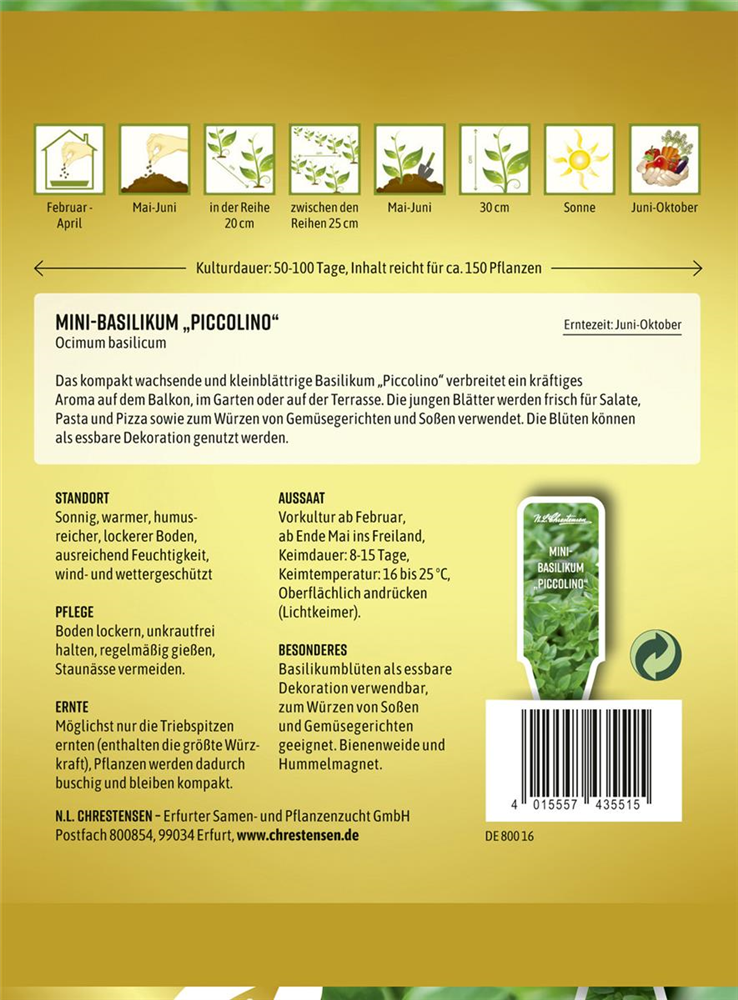 Basilikumsamen 'Piccolino'