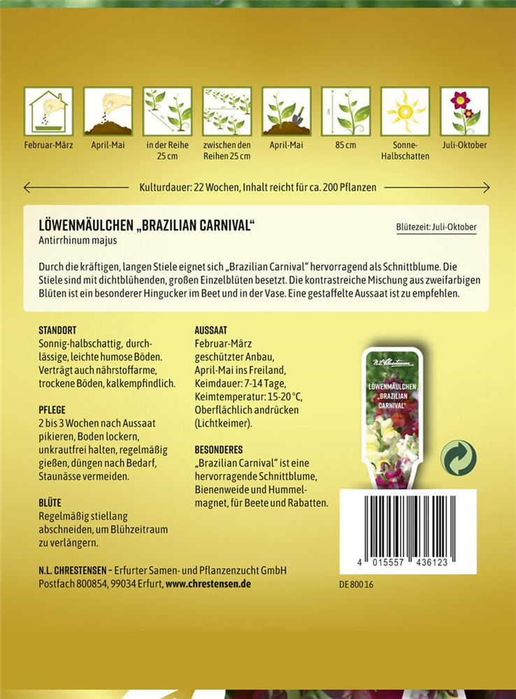Löwenmäulchensamen 'Brazilian Carnival'