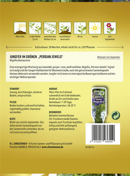 Jungfer im Grünen-Samen 'Persian Jewels'