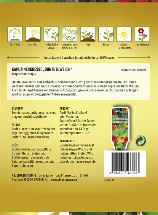 Kapuzinerkressesamen 'Bunte Juwelen'