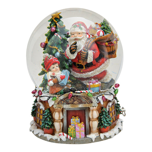 Music box/snow globe Santa Claus, B20 x D16 cm