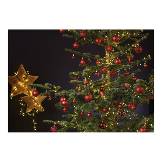 Weihnachtskugeln aus Kunststoff, 50er-Set, Rot Ø3/4/6cm (B/H/T) 23x18x12cm