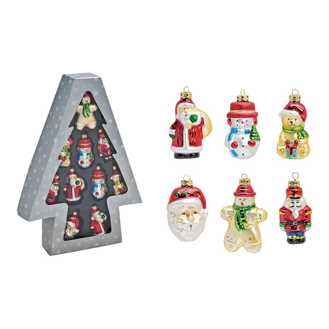 Christmas ornament made of glass, 10 times, colorful (W/H/D) 5x9x5cm