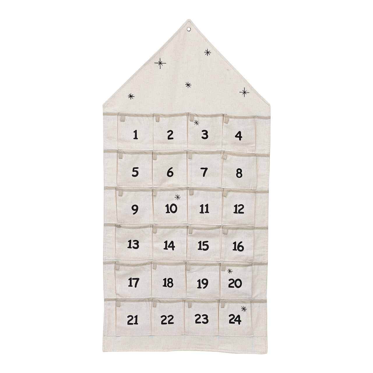 Advent calendar house made of fabric, white (W/H) 48x96cm