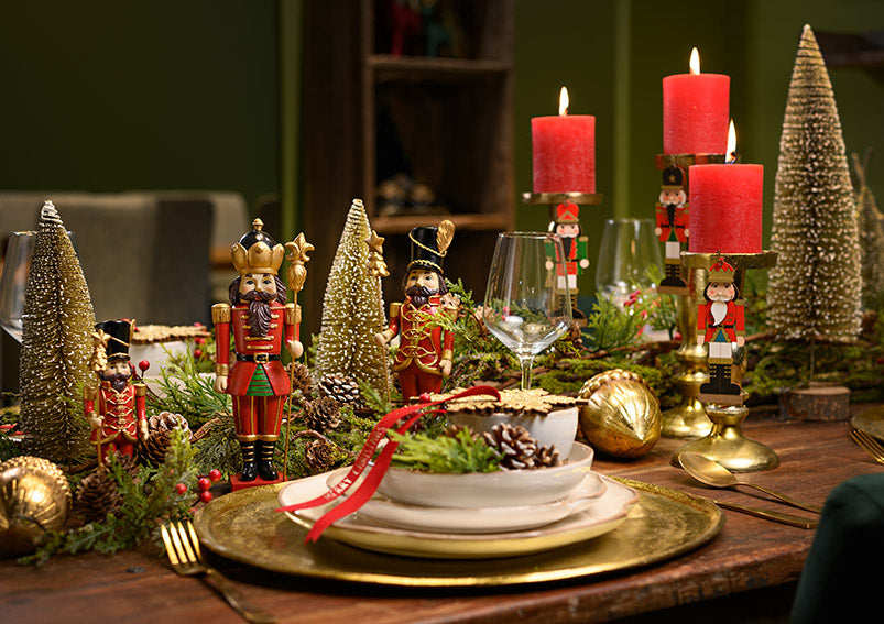 Kerzenhalter Doppelfunktion aus Metall Gold (B/H/T) 10x30x10cm