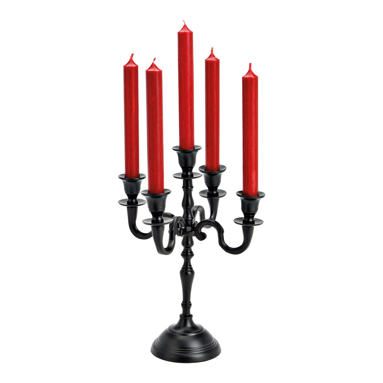 Kerzenhalter 5-armig aus Metall Schwarz (B/H/T) 23x31x23cm