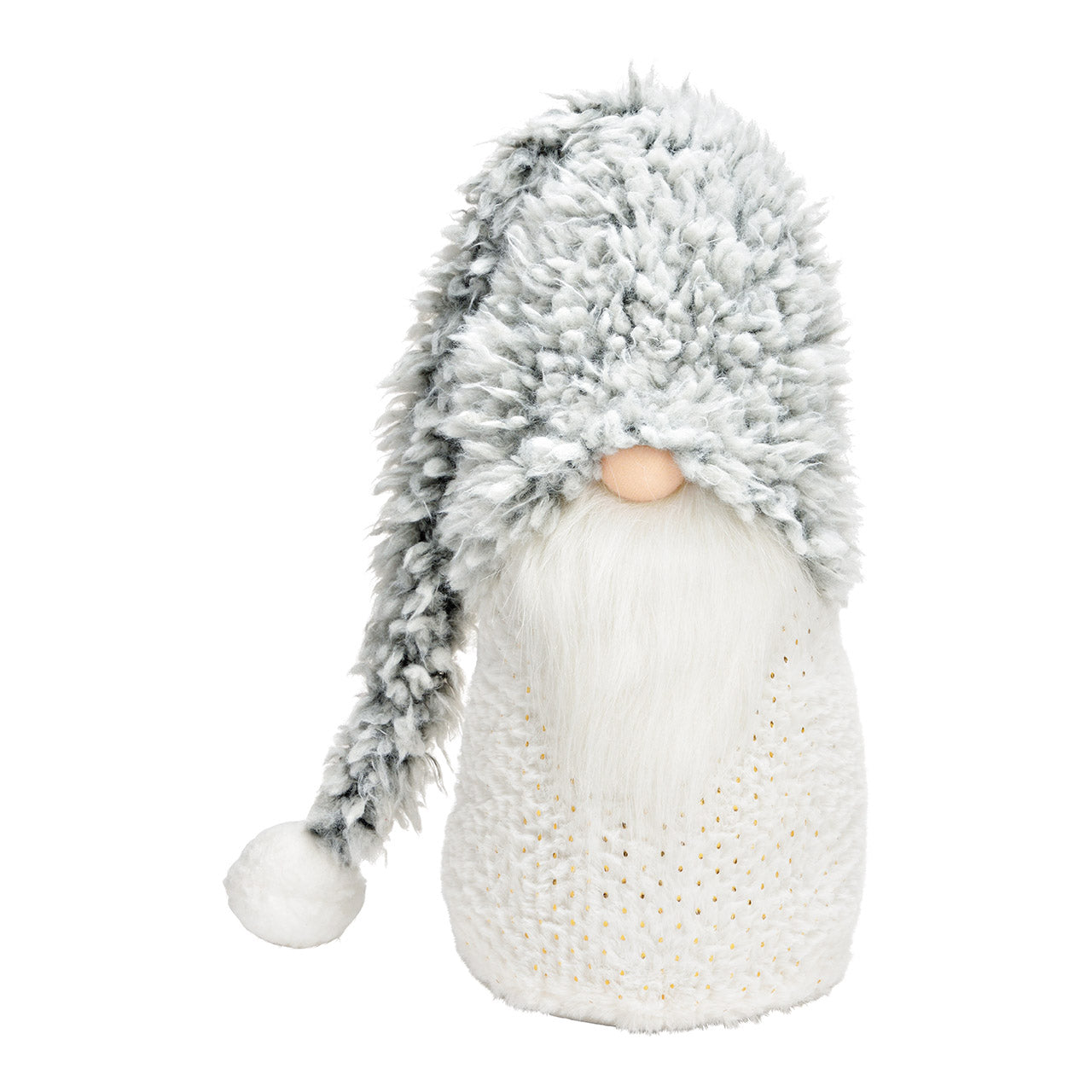 Gnome aus Textil weiß, grau (B/H/T) 20x35x15cm