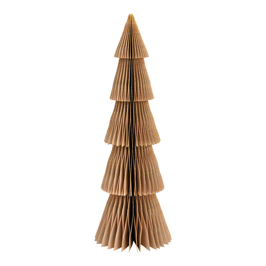 Display Tannenbaum Honeycomb mit Glitter aus Papier/Pappe beige (B/H/T) 14x40x14cm