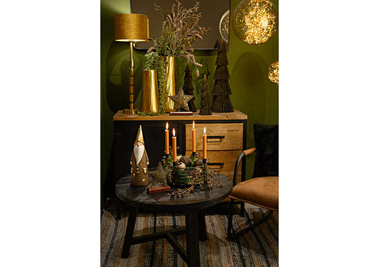 Display Tannenbaum Honeycomb mit Glitter aus Papier/Pappe schwarz (B/H/T) 14x40x14cm