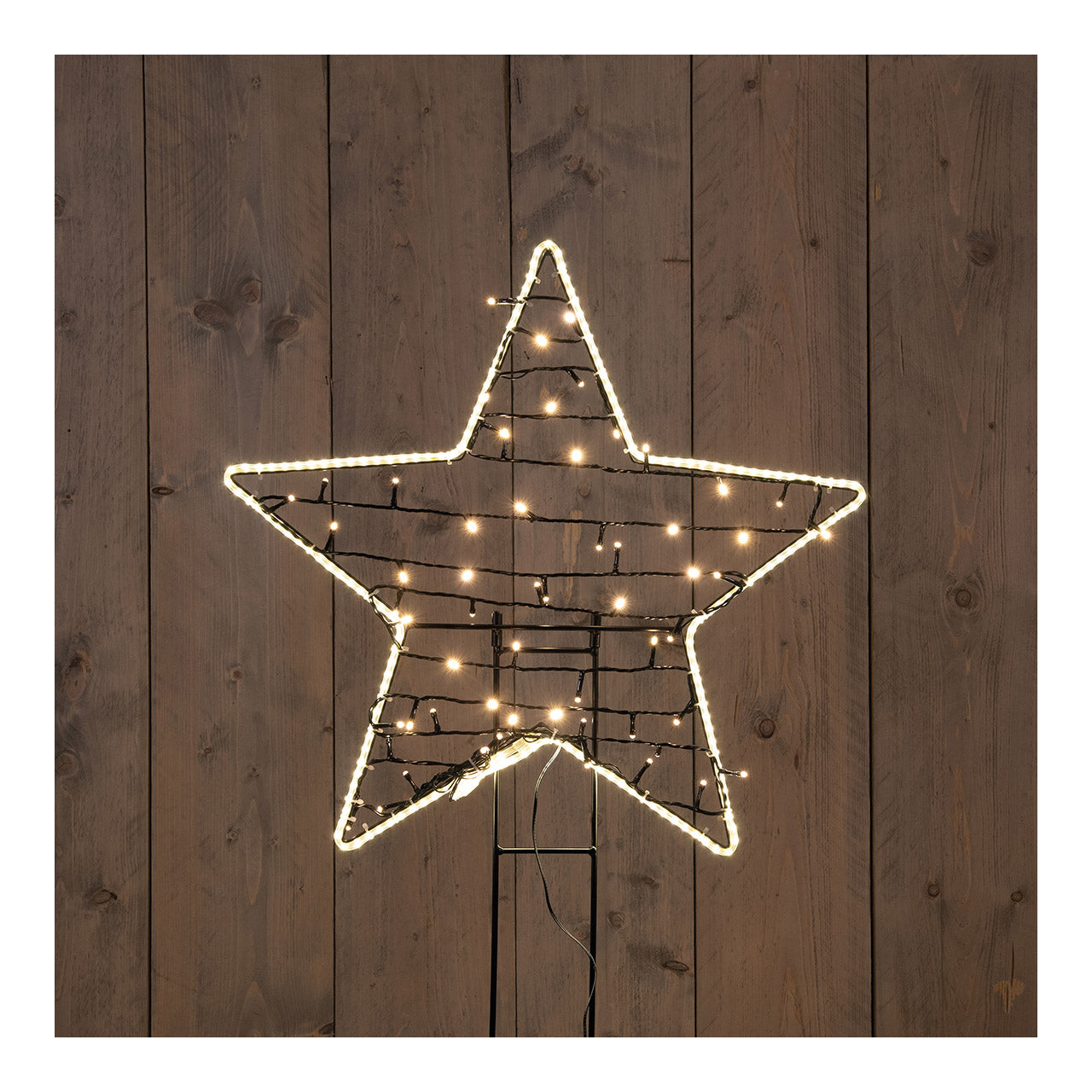 Stecker Stern mit Licht 240er LED warmweiß aus Metall schwarz (H) 30cm