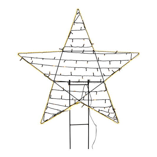 Stecker Stern mit Licht 350er LED warmweiß aus Metall schwarz (H) 30cm