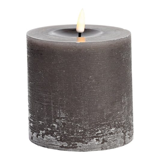LED-Kerze aus Wachs, Mokka (B/H/T) 10x10x10cm