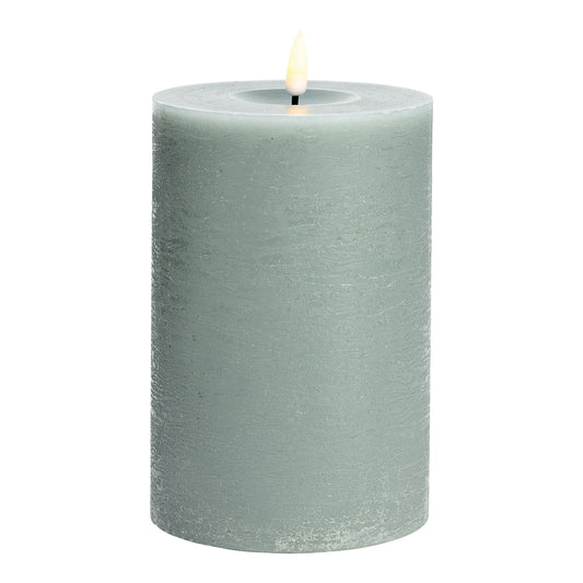 LED-Kerze aus Wachs, Salbei (B/H/T) 10x15x10cm