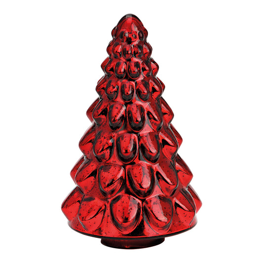 Dekorative Glas-Weihnachtsbaum, Rot (B/H/T) 14x23x14cm