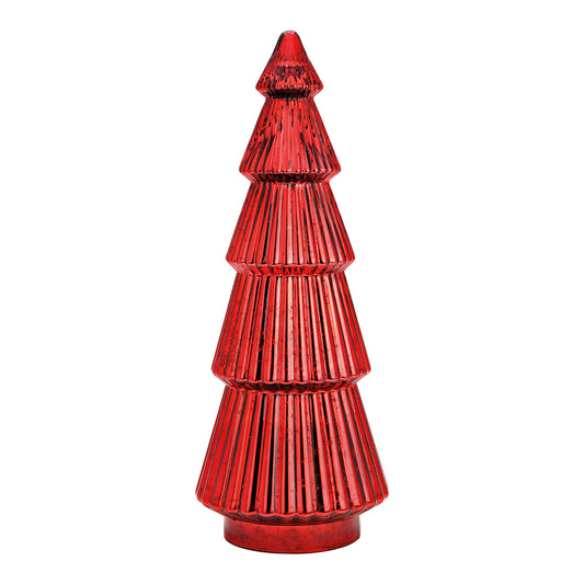 Weihnachtsbaum aus rotem Glas (B/H/T) 21x54x21cm