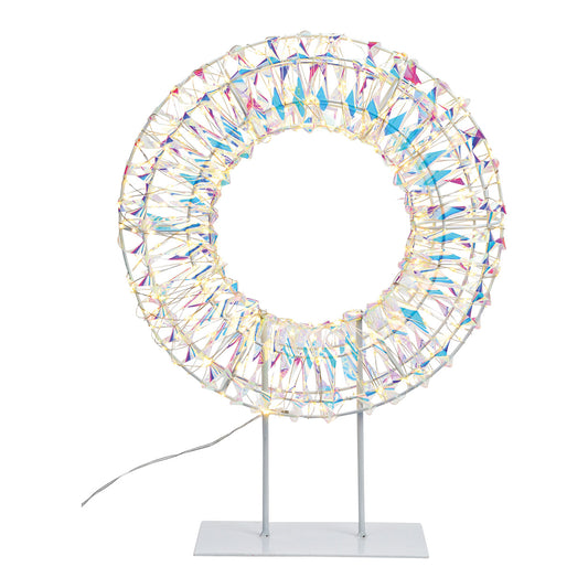 Tabletop light garland on metal base 400 LED micro warm, IP44 adapter, 4.5V made of plastic white iridescent (W/H/D) 33x44x11cm