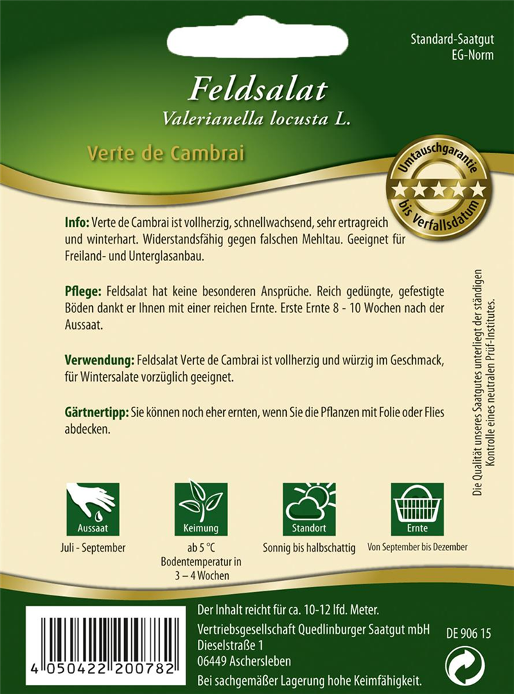 Feldsalatsamen 'Verte de Cambrai'