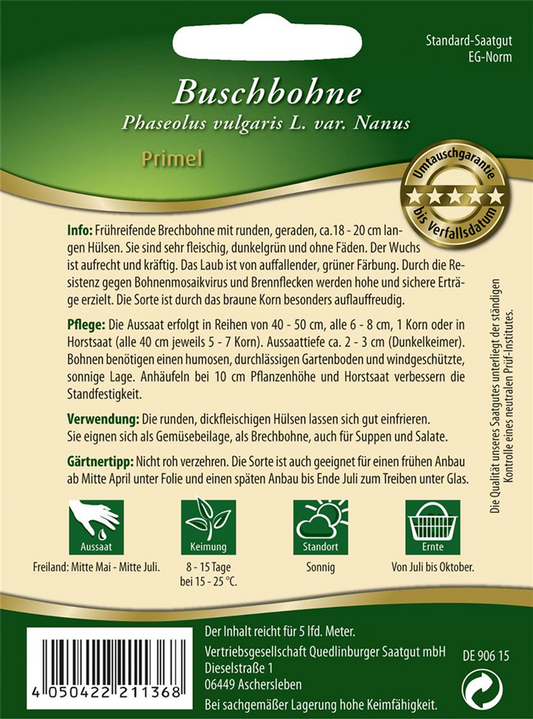 Buschbohnensamen 'Primel'