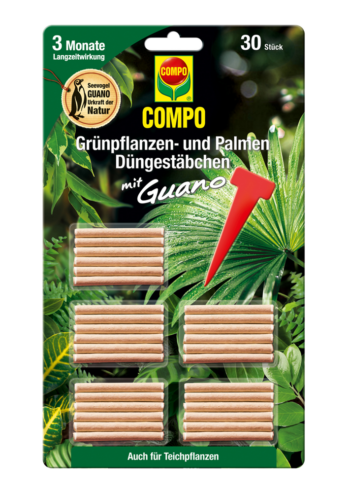 Compo Grünpflanzen- und Palmen Düngestäbchen mit Guano