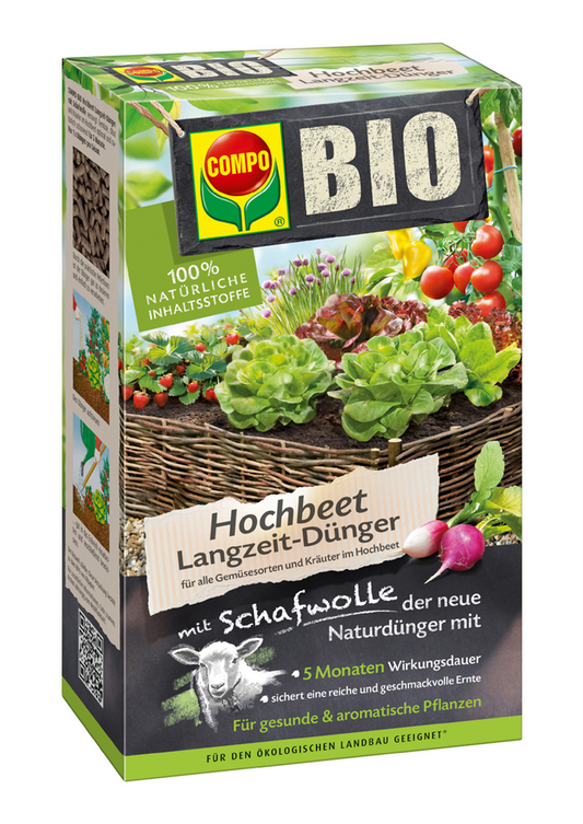 Compo BIO Hochbeet Langzeit-Dünger mit Schafwolle