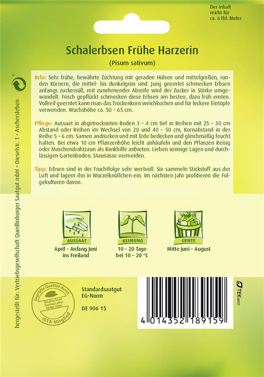 Schalerbsensamen 'Frühe Harzerin'