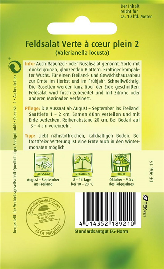 Feldsalatsamen 'Verte a coeur plein'