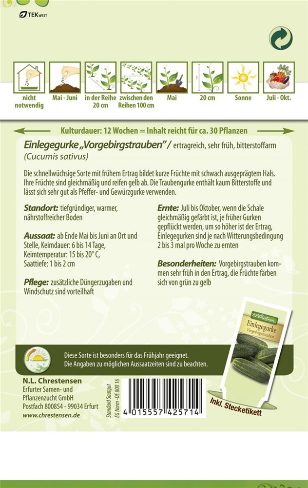 Gurkensamen 'Vorgebirgstrauben'