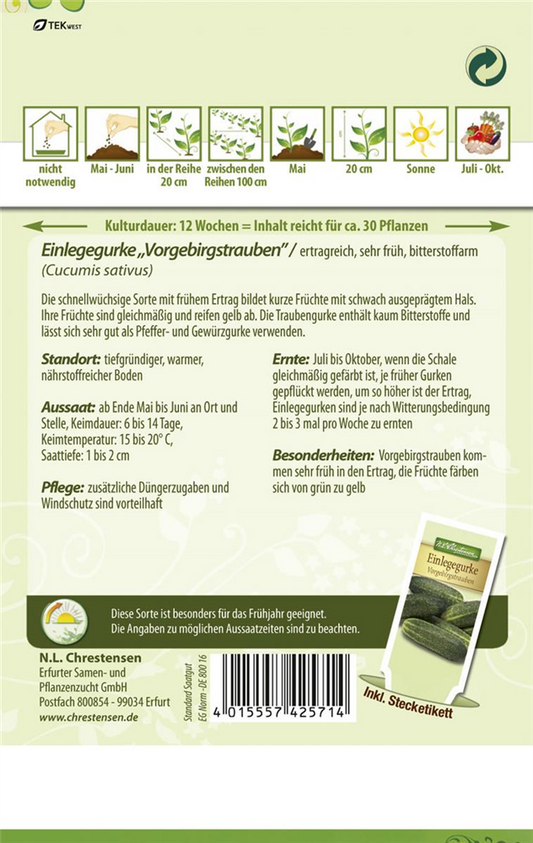 Gurkensamen 'Vorgebirgstrauben'