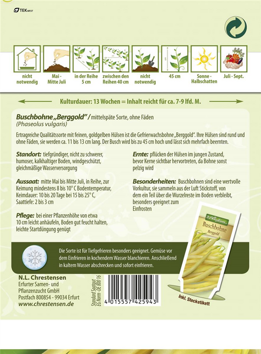 Buschbohnensamen 'Berggold'