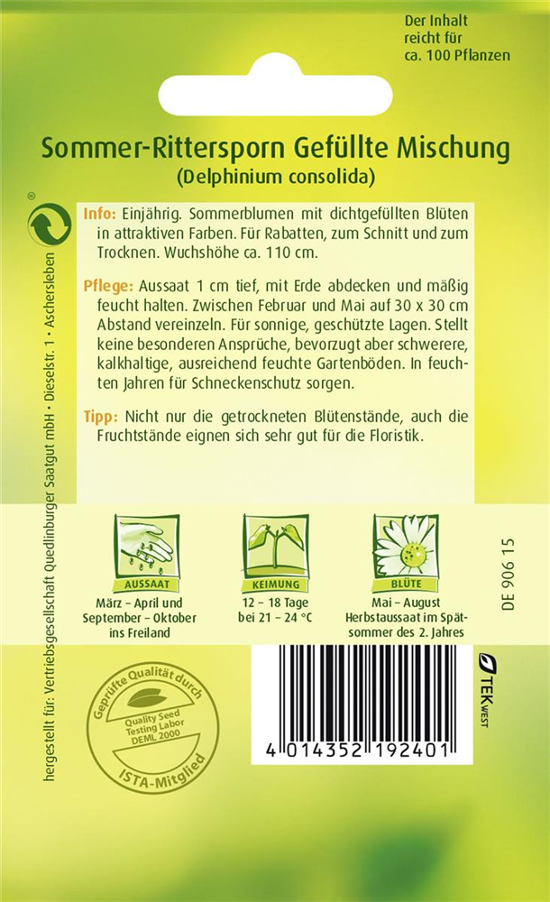 Gefüllter Sommer-Rittersporn-Samen