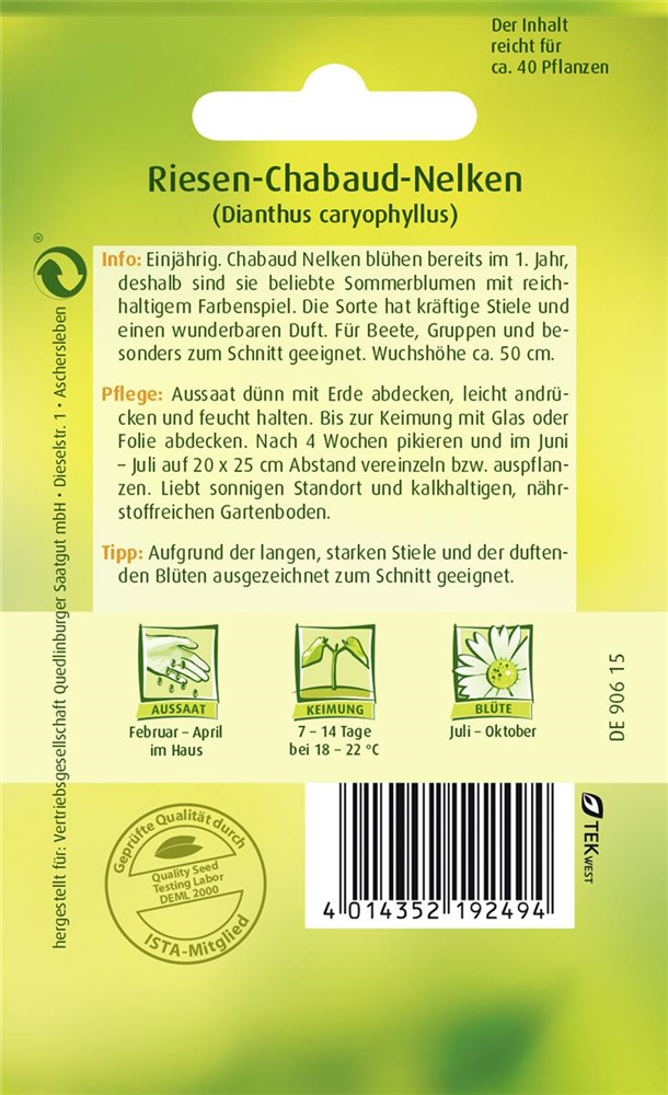 Gartennelkensamen 'Chabaud'