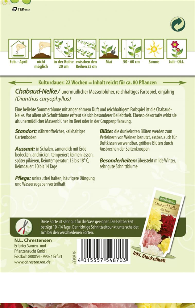 Gartennelkensamen 'Chabaud'