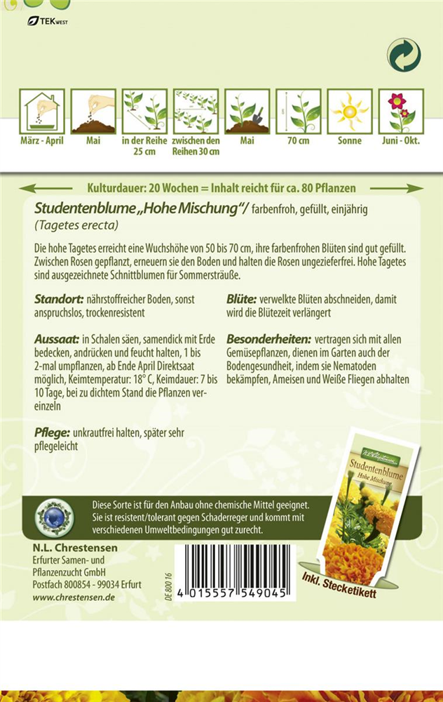 Tagetessamen 'Hohe Mischung'