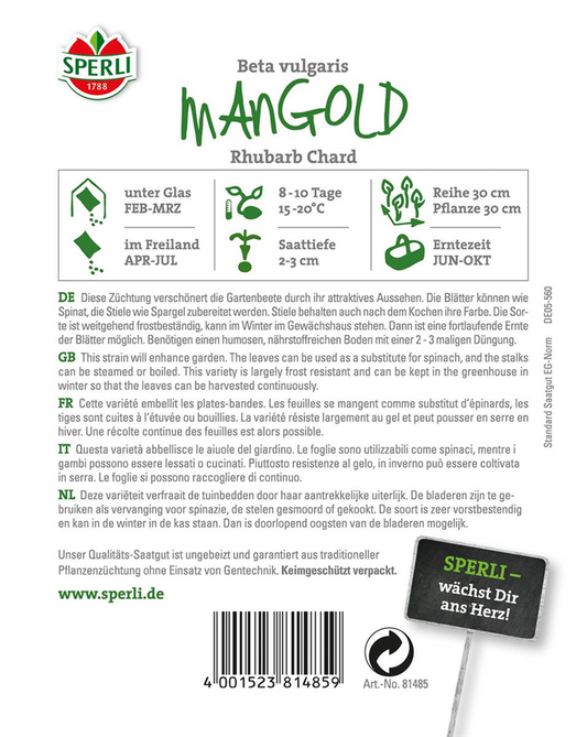 Blatt-Mangold 'Rhubarb Chard'