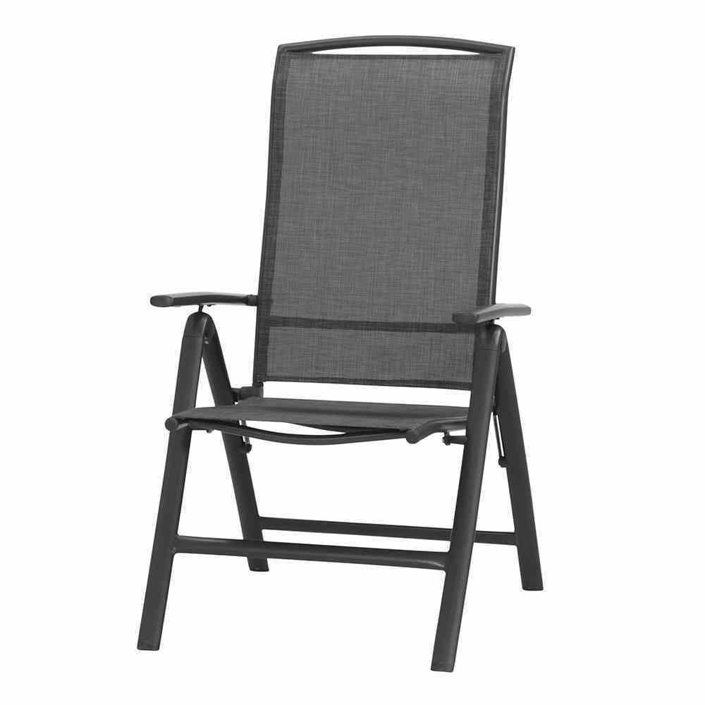 Siena Garden Klappsessel Livorno 5-fach verstellbar, 68x62,5x110 cm anthrazit