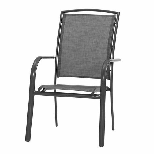 Siena Garden Stapelsessel Livorno, 75x62,5x99 cm anthrazit/silber
