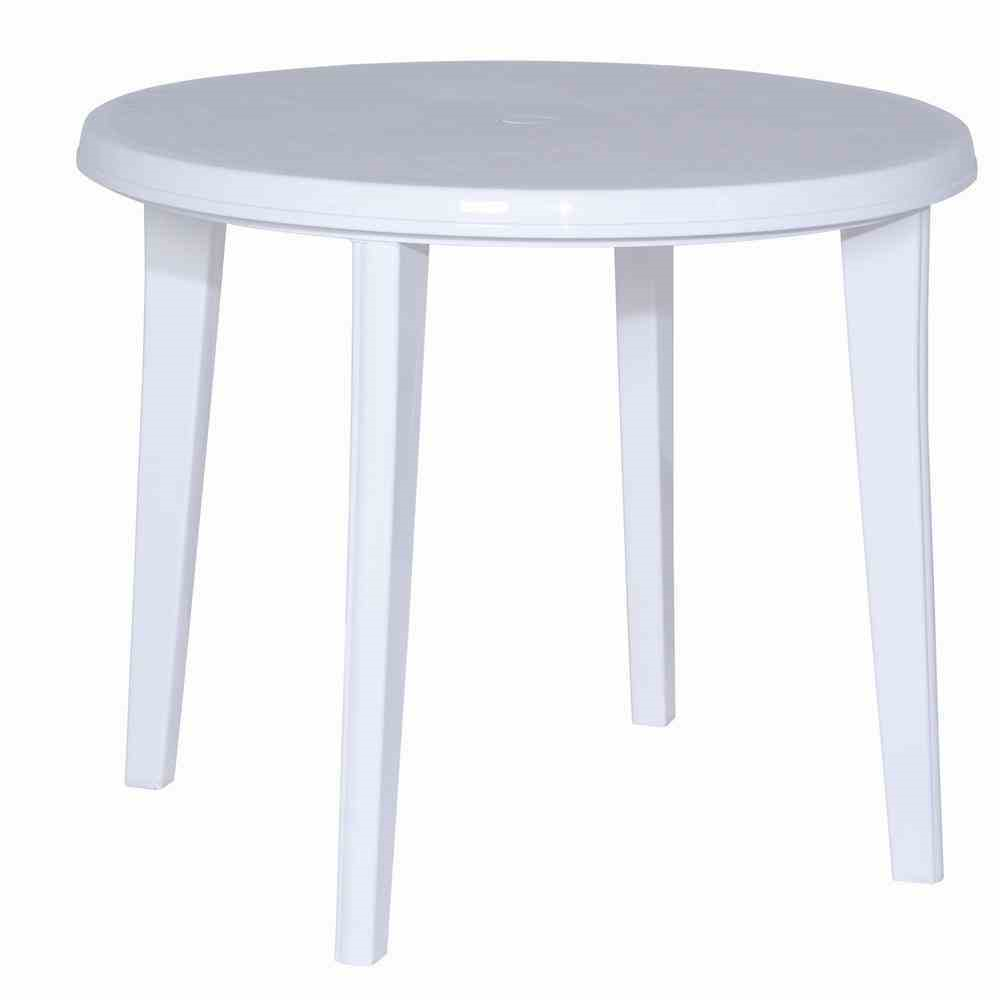 Gartentisch Lisa Ø 90 H 73 cm weiß Kunststoff