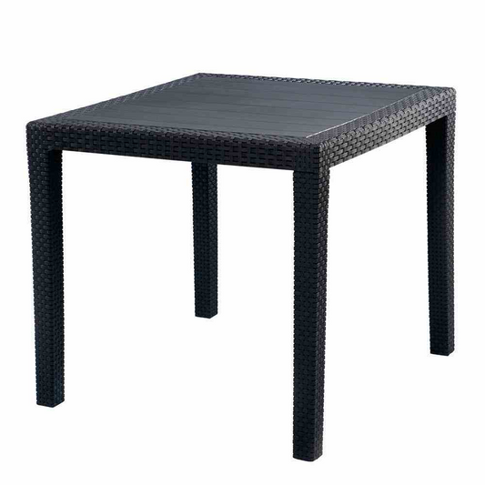 Progarden Gartentisch King Rattaneffekt anthrazit Kunststoff