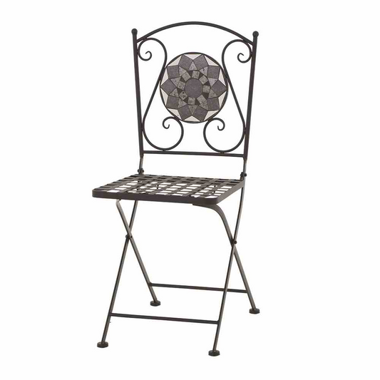 Siena Garden Como Klappstuhl 37 x 36 x 90 cm matt schwarz mit mosaikoptik