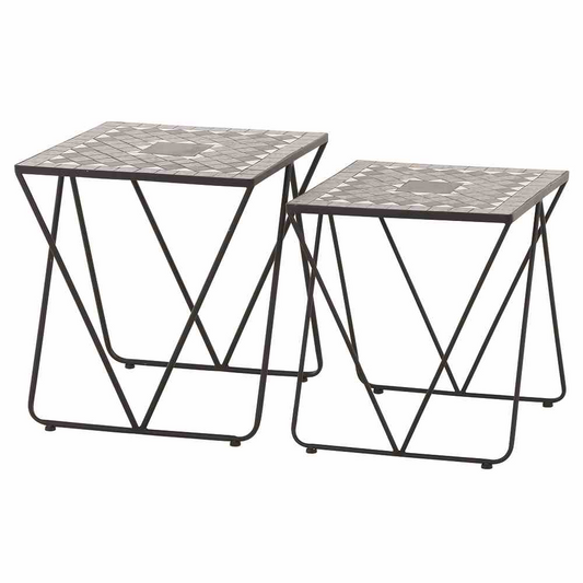 Siena Garden Como Mosaik 2tlg. Beistelltischset Stahl/Keramik