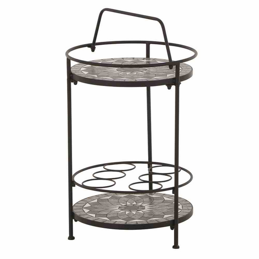 Siena Garden Como Beistelltisch Ø42x74cm Stahl/Keramik