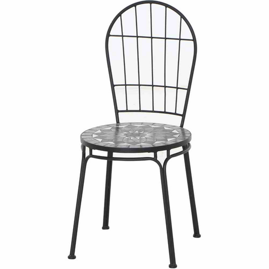 Siena Garden Como Klappstuhl 49 x 43 x 93,5 cm matt schwarz mit mosaikoptik