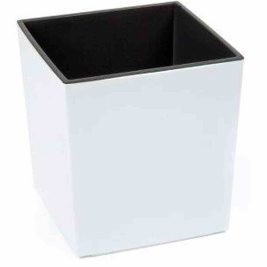 Siena Garden Pflanzkübel Brest, eckig, 40x40x41,5 cm Hochglanzoptik in weiß Kunststoff