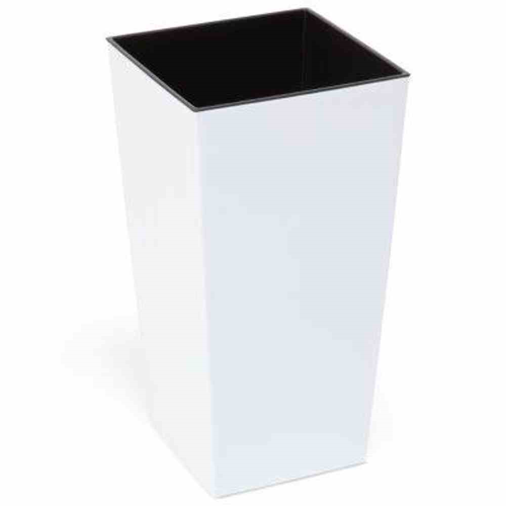 Siena Garden Pflanzkübel Lyon, eckig, 35x35x68,0 cm Hochglanzoptik in weiß Kunststoff