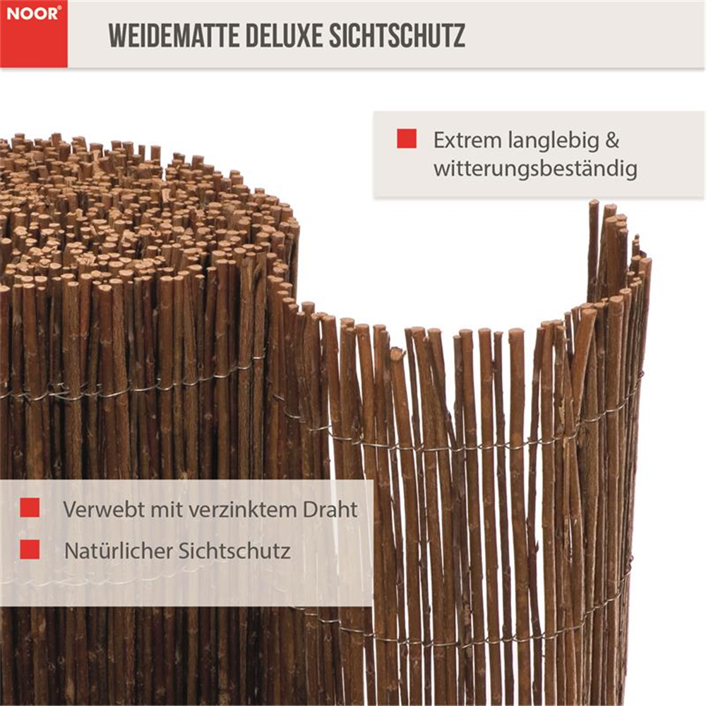 Weidenmatte Sichtschutz Deluxe