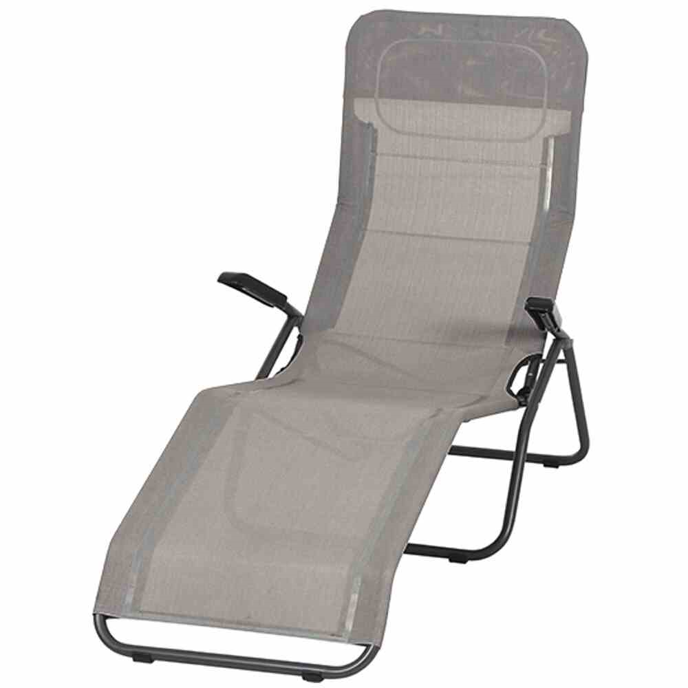 Siena Garden Kippliege Textilbezug in taupe Anco 144 x 72,5 x 103,5 cm anthrazit