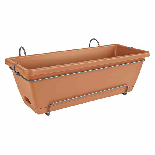 Elho Blumenkasten Barcelona Allin1 50 cm x 20 cm x 17 cm tonrot Kunststoff