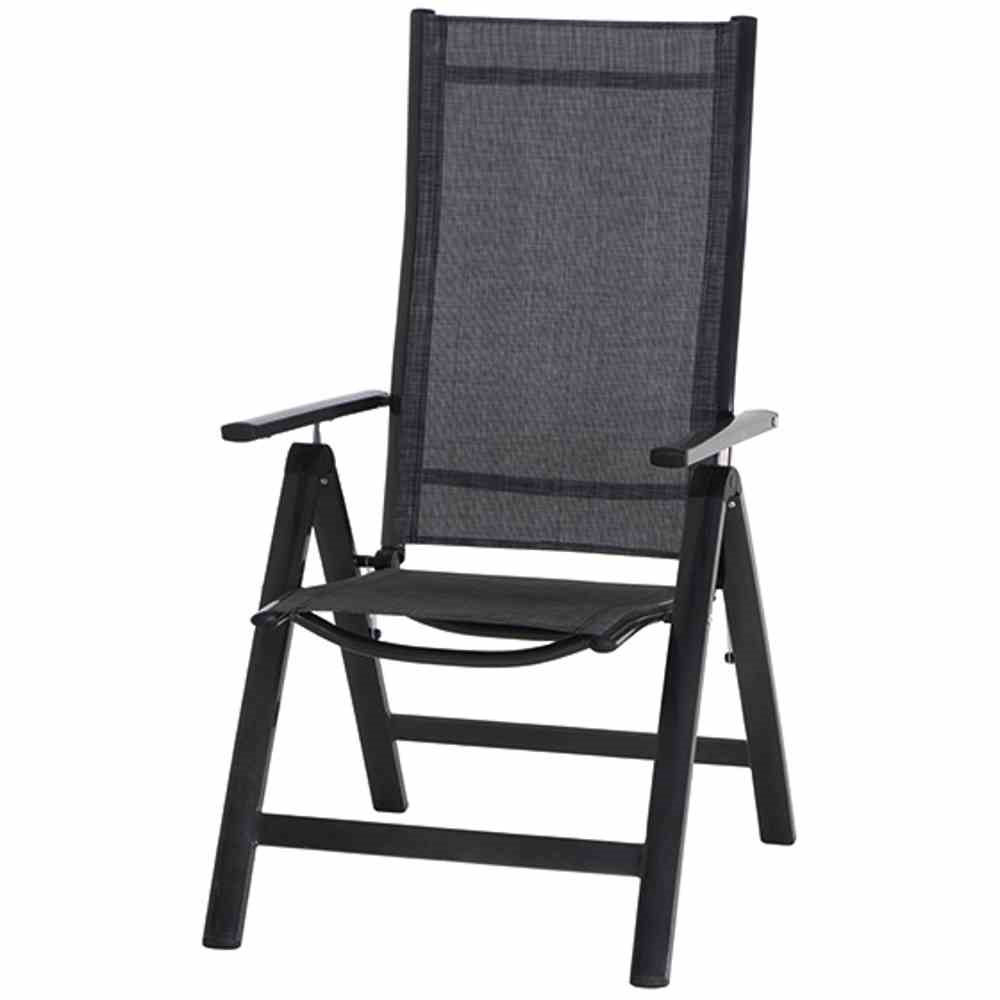 Siena Garden Klappsessel Medira, 8-fach verstellbar, 58x68x109 cm anthrazit