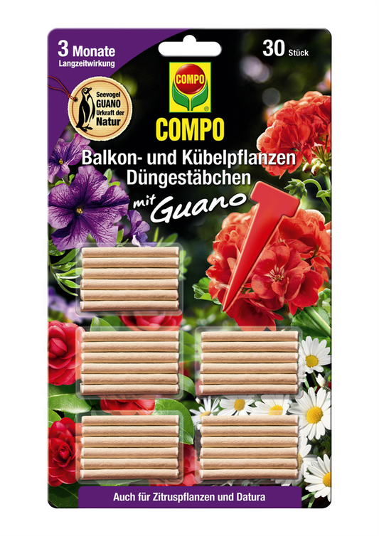 Compo Balkon- und Kübelpflanzen Düngestäbchen mit Guano